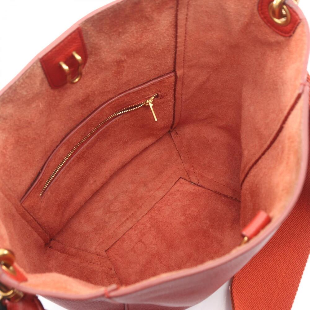 Celine Sangle Bucket Shoulder Bag Leather Red - Picture 3 of 8